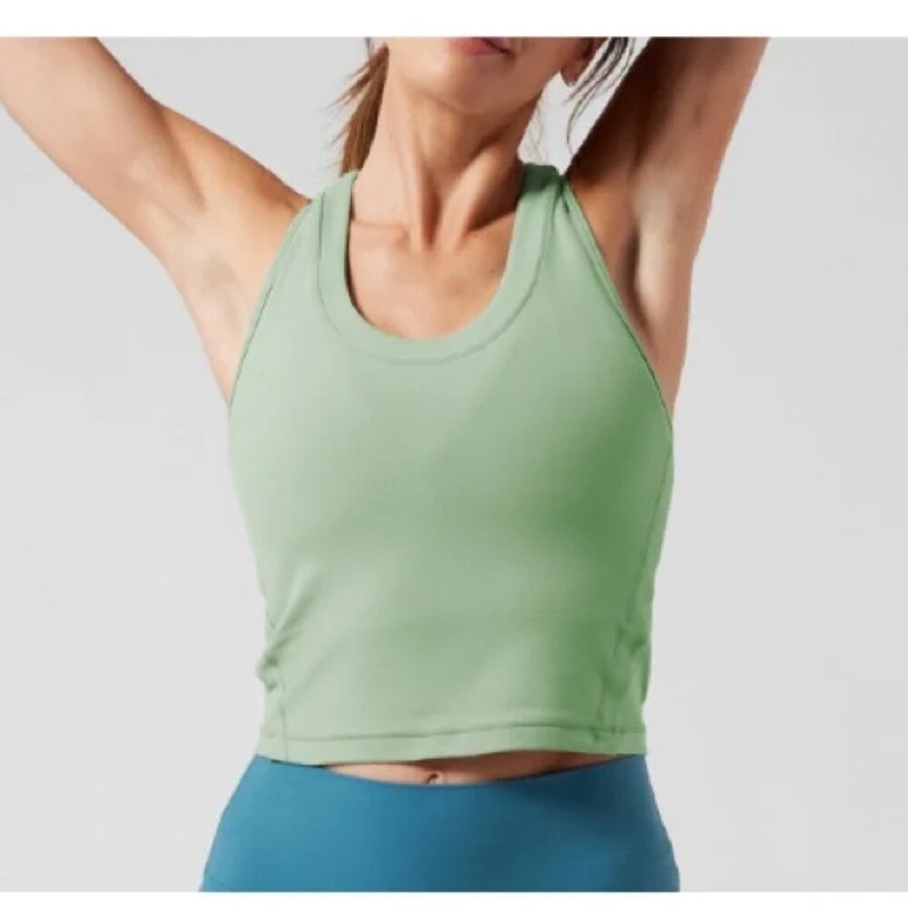 Athleta Shanti Crop Tank in Raleigh Green